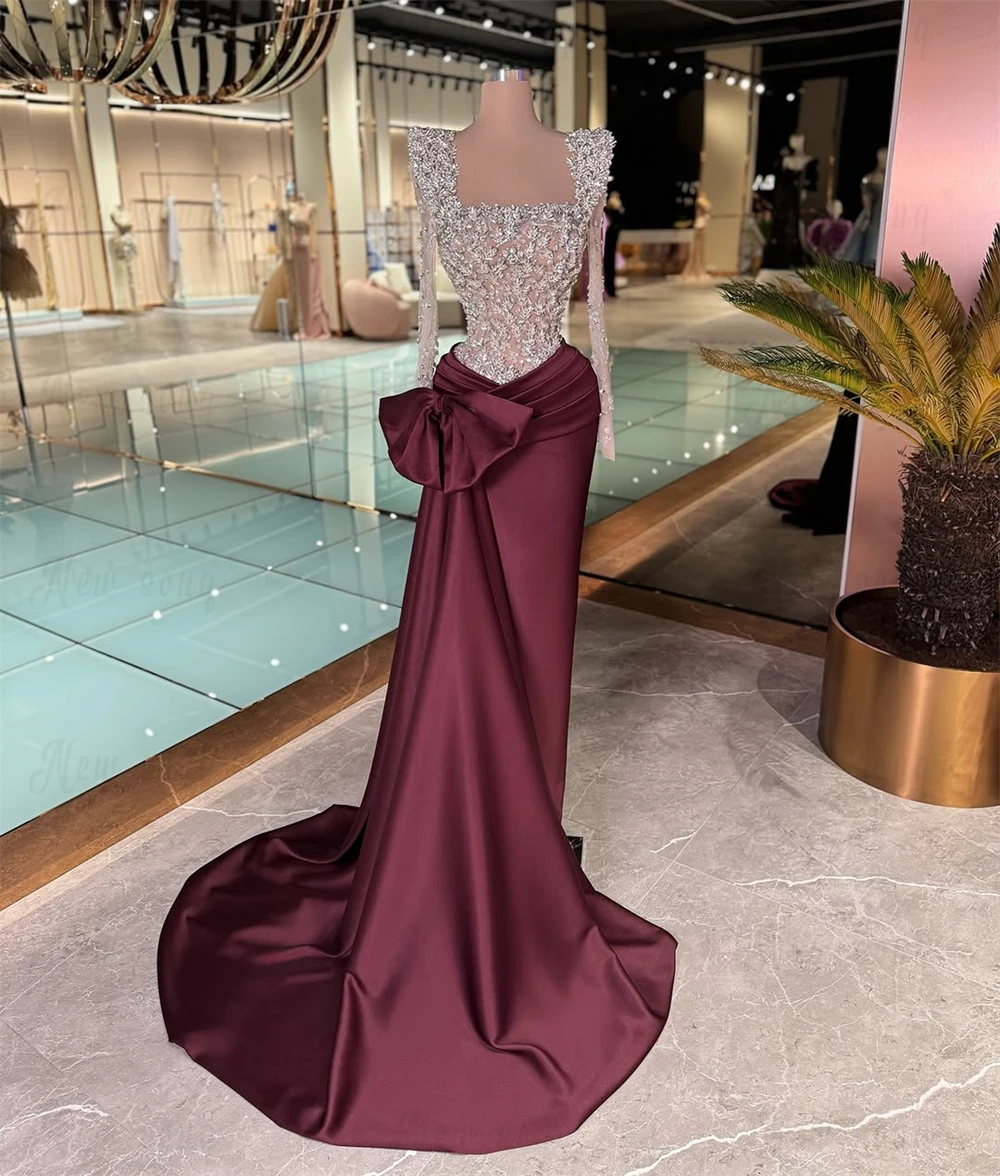 Couture бордовое атласное платье для выпускного вечера с квадратным вырезом и длинными рукавами, свадебные платья, арабские помолвочные платья по индивидуальному заказу, 2025 г.
Couture бордовое атласное платье для выпускного вечера с квадратным вырезом и длинными рукавами, свадебные платья, арабские помолвочные платья по индивидуальному заказу, 2025 г.