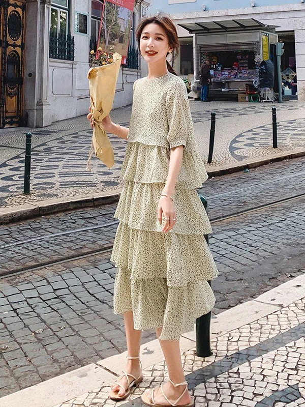Floral Print Maxi Dress Slimming Cake Skirt Lightweight Summer Fashionable plus Size Women's Clothing Short Sleeve round Neck
Floral Print Maxi Dress Slimming Cake Skirt Lightweight Summer Fashionable plus Size Women's Clothing Short Sleeve round Neck