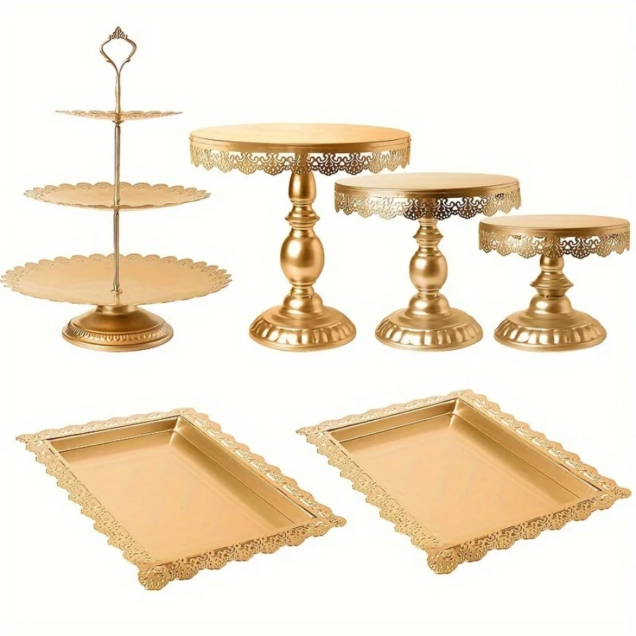 Golden metal 6-piece cake rack, circular cake rack, Christmas decoration, donut plate, wedding decoration, kitchen utensils, party
Golden metal 6-piece cake rack, circular cake rack, Christmas decoration, donut plate, wedding decoration, kitchen utensils, party