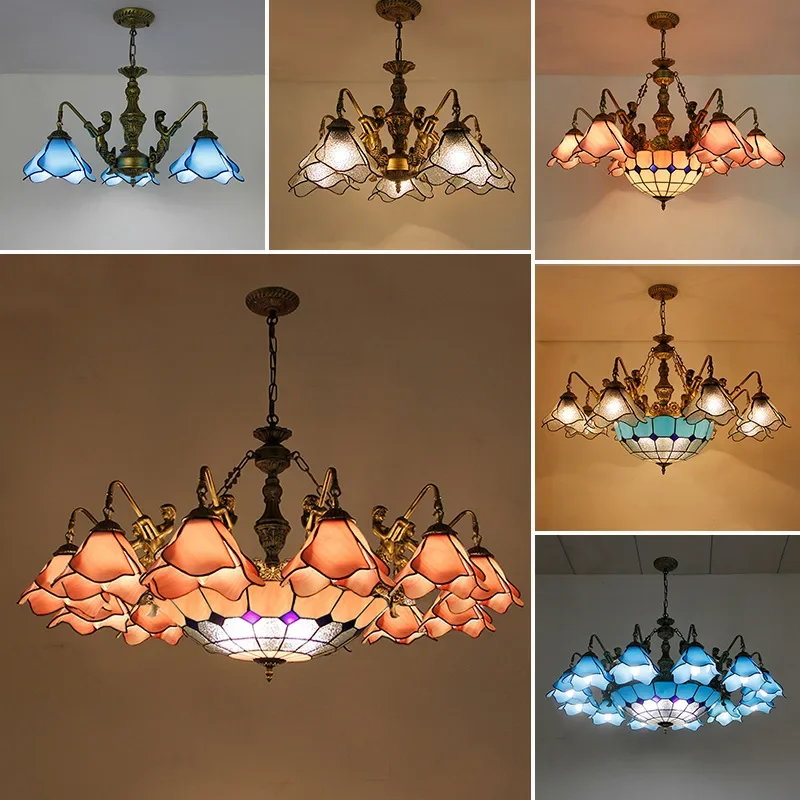 FAIRY Tiffany Chandelier American Luxury Living Room Restaurant Bedroom Villa Hotel Cafe Bar Color Glass Pendant Light
FAIRY Tiffany Chandelier American Luxury Living Room Restaurant Bedroom Villa Hotel Cafe Bar Color Glass Pendant Light