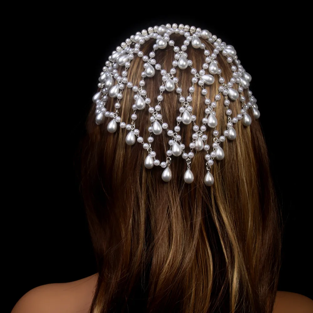 European And American New Pearl Hair Chain Elegant Tassel Headwear Bridal Wedding Accessories for Women
European And American New Pearl Hair Chain Elegant Tassel Headwear Bridal Wedding Accessories for Women