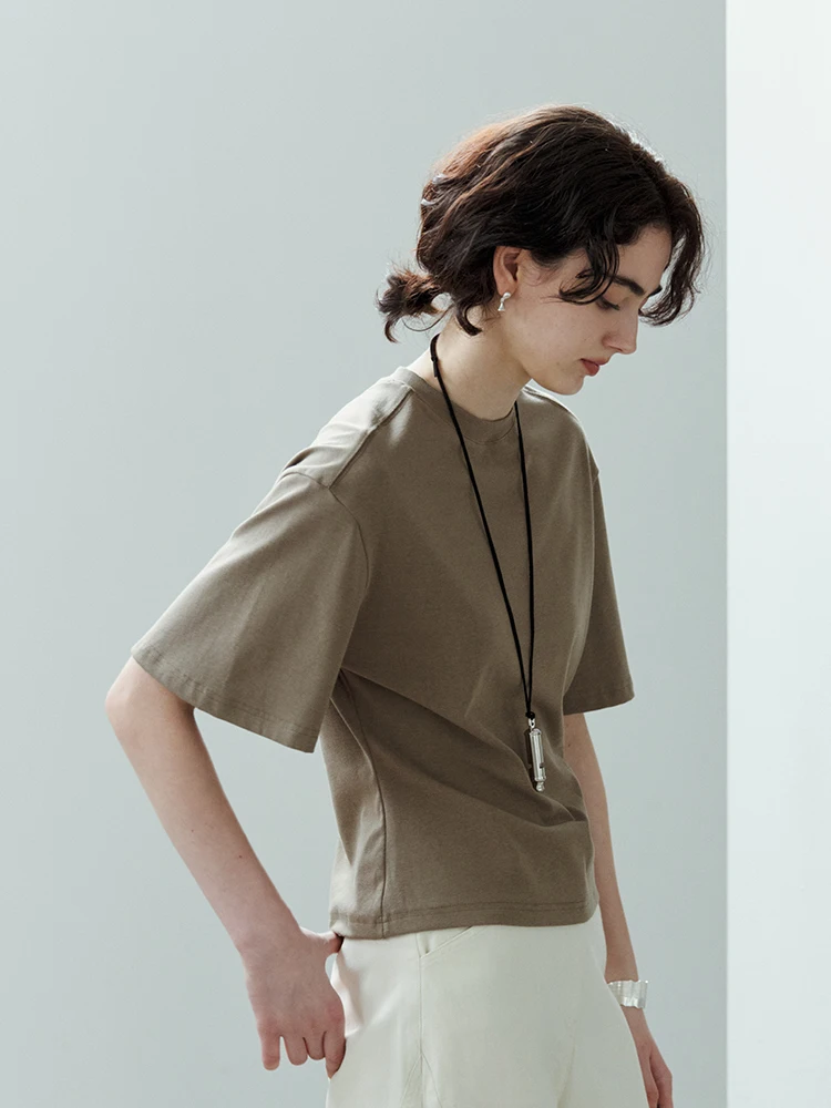 Slim Fit round Ne T-irt Women's Waist Cinching Svel Base Layer Top Casual Sle Pure Color Knitted Summer Tee
Slim Fit round Ne T-irt Women's Waist Cinching Svel Base Layer Top Casual Sle Pure Color Knitted Summer Tee