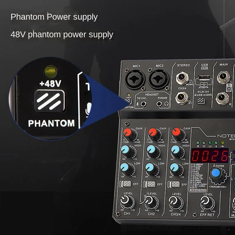 2025 Console Mixer Soundcard with Bluetooth 4 Channel UHF Wireless Microphone for Studio Recording DJ Karaoke Sound Card New
2025 Console Mixer Soundcard with Bluetooth 4 Channel UHF Wireless Microphone for Studio Recording DJ Karaoke Sound Card New