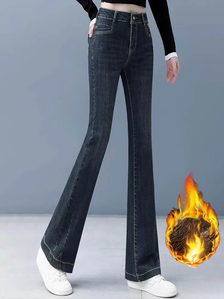 Женские джинсы-клеш в стиле ретро с флисовой подкладкой, осенне-зимние, с высокой талией, эластичные, больших размеров, с вышивкой
Женские джинсы-клеш в стиле ретро с флисовой подкладкой, осенне-зимние, с высокой талией, эластичные, больших размеров, с вышивкой