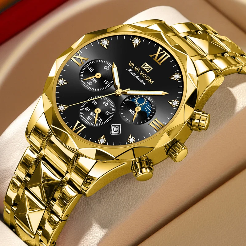 Fashion Men's Watches Brand Waterproof Multi Functional Stainless Steel Business High End Date Quartz Watch for Men
Fashion Men's Watches Brand Waterproof Multi Functional Stainless Steel Business High End Date Quartz Watch for Men