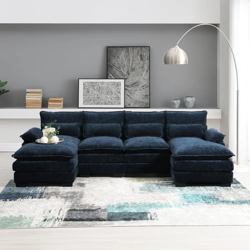 Luxury Modern 110'' U Shaped Sofa for Living Room, 4 Seater Comfy Cloud Couches Sleeper, Upholstered Sectional Couch Set
Luxury Modern 110'' U Shaped Sofa for Living Room, 4 Seater Comfy Cloud Couches Sleeper, Upholstered Sectional Couch Set