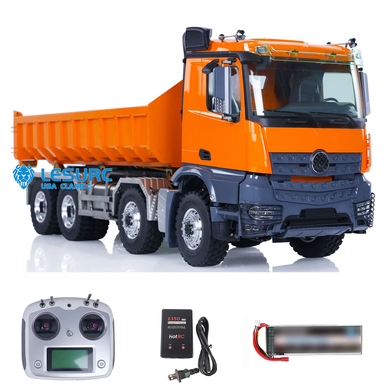 LESU K3363 1/14 8x8 Гидравлический радиоуправляемый самосвал Roll On/Off Металлический RTR Оранжевая окрашенная модель с полным приводом самосвала со звуковой системой освещения
LESU K3363 1/14 8x8 Гидравлический радиоуправляемый самосвал Roll On/Off Металлический RTR Оранжевая окрашенная модель с полным приводом самосвала со звуковой системой освещения