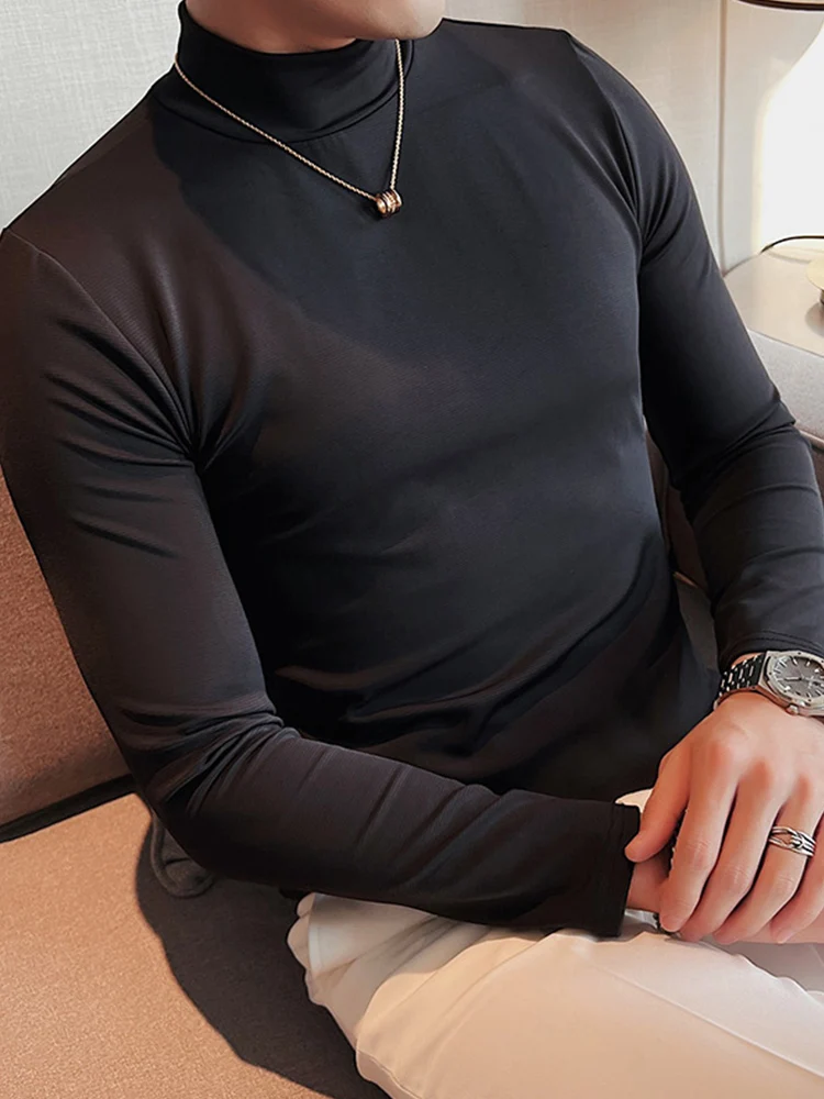 Basic Mid-Ne Long Sve Bla T-irt Men's Slim Fit Spring Autumn Wardrobe ential Faionable Busin Inner Wear
Basic Mid-Ne Long Sve Bla T-irt Men's Slim Fit Spring Autumn Wardrobe ential Faionable Busin Inner Wear