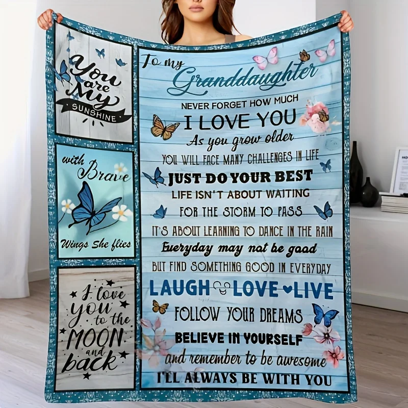 Cozy Flannel Blanket for Granddaughter - Perfect Gift for Grandpa and Grandma, Suitable for Sofa, Bed, Office and Camping
Cozy Flannel Blanket for Granddaughter - Perfect Gift for Grandpa and Grandma, Suitable for Sofa, Bed, Office and Camping