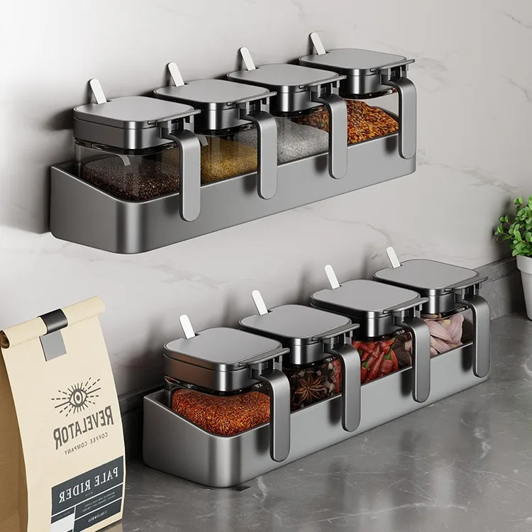Punch-Free Wall Mounted Kitchen Storage Rack Gray Multifunctional Knife Spice Seasoning Organizer Shelf
Punch-Free Wall Mounted Kitchen Storage Rack Gray Multifunctional Knife Spice Seasoning Organizer Shelf
