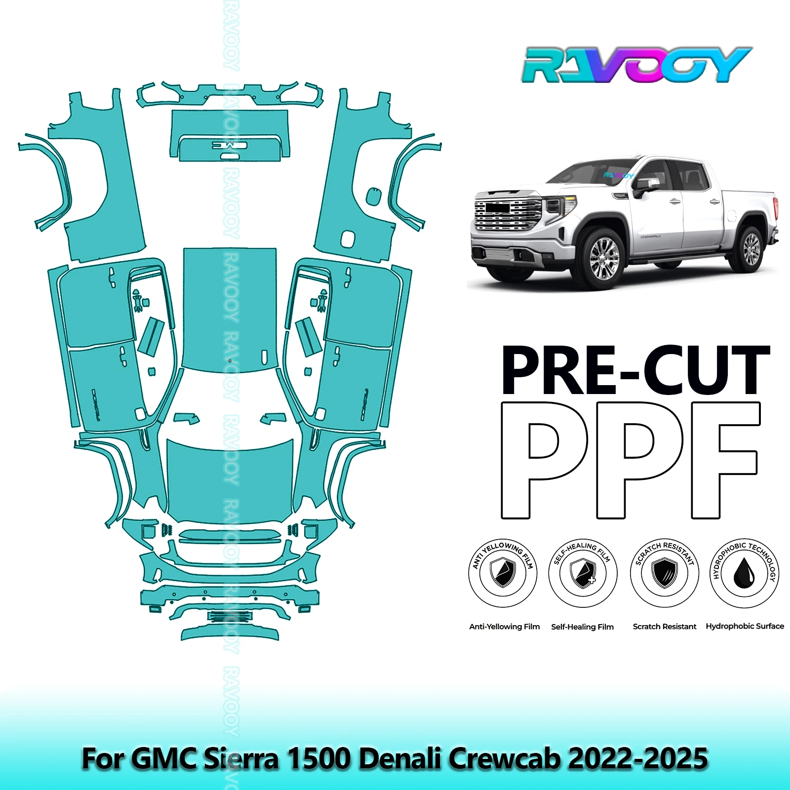 Car Precut PPF Paint Protection Film Full Vehicle For GMC Sierra 1500 Denali Crewcab 2022-2025
Car Precut PPF Paint Protection Film Full Vehicle For GMC Sierra 1500 Denali Crewcab 2022-2025