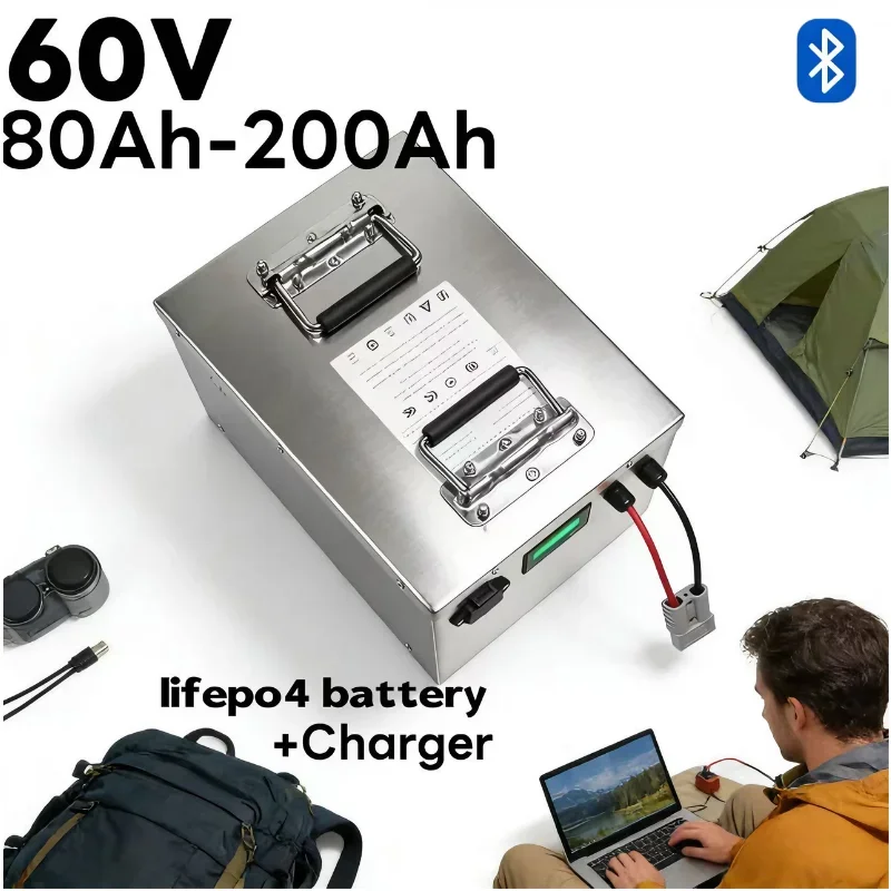 60V LiFePO4 Battery Pack 100Ah 120Ah 150Ah 200Ah with BMS and Charger, Power Upgrade for E-Trike Moped Electric Tricycle, Extend
60V LiFePO4 Battery Pack 100Ah 120Ah 150Ah 200Ah with BMS and Charger, Power Upgrade for E-Trike Moped Electric Tricycle, Extend