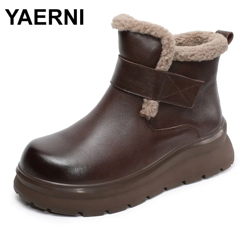 4.5cm Cow Genuine Leather Shoes Ankle Booties Flats Women Winter Plush Autumn Platform Wedge Chunky Heels Spring
4.5cm Cow Genuine Leather Shoes Ankle Booties Flats Women Winter Plush Autumn Platform Wedge Chunky Heels Spring