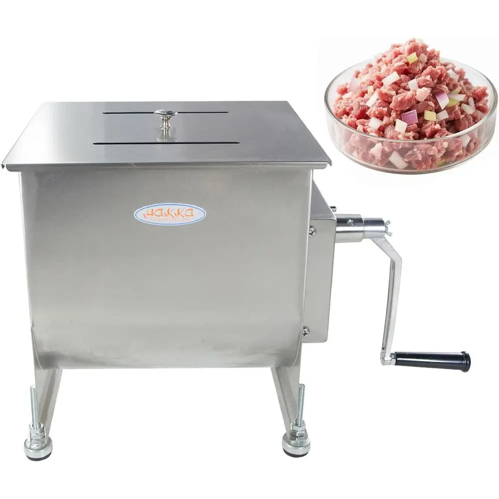 Hakka StainlSteel Manual Meat Mixers 10Liter/20Lb acity ixed Tank,Sausge Mixer hine
Hakka StainlSteel Manual Meat Mixers 10Liter/20Lb acity ixed Tank,Sausge Mixer hine