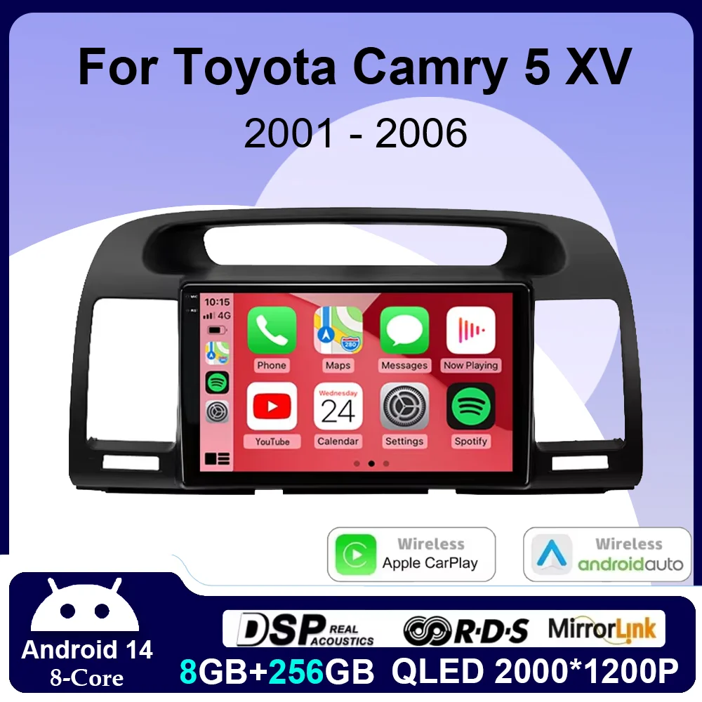 Для Toyota Camry 5 XV 30 2001-2006 Автомобильный радиоприемник Мультимедийная GPS-навигация Android 14 Авто видео-радиоплеер 2din Стерео 4G Carplay
Для Toyota Camry 5 XV 30 2001-2006 Автомобильный радиоприемник Мультимедийная GPS-навигация Android 14 Авто видео-радиоплеер 2din Стерео 4G Carplay