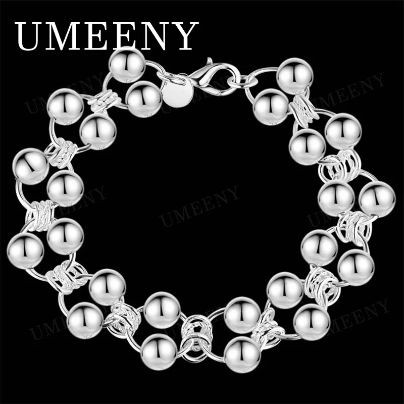 925 Sterling Silver 8 Inch Charm Double Beaded Bracelet Men's Fashion Party Engagement Girlfriend Gift Jewelry
925 Sterling Silver 8 Inch Charm Double Beaded Bracelet Men's Fashion Party Engagement Girlfriend Gift Jewelry