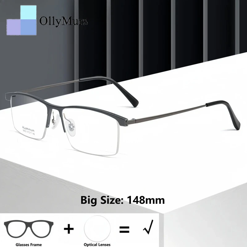 OLLYMURS Fashion Half Frame Men's Optical Prescription Glasses Big Size Blue Light Blocking Reading Progressive Recipe Eyewear
OLLYMURS Fashion Half Frame Men's Optical Prescription Glasses Big Size Blue Light Blocking Reading Progressive Recipe Eyewear