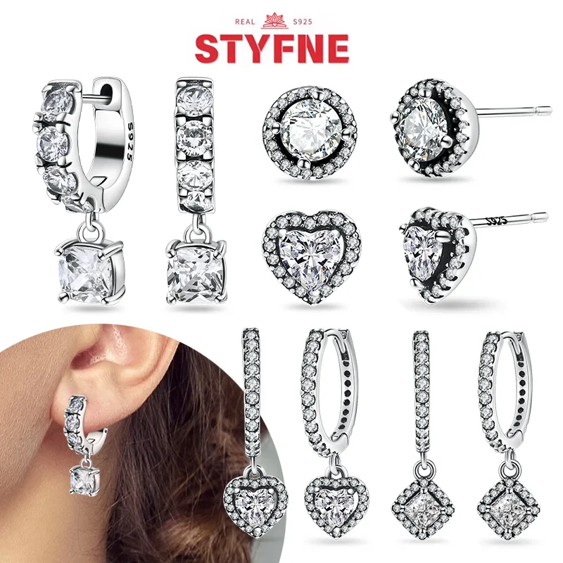 Sterling Silver 925 Sparking Zircon Hoop Earrings Heart Shaped Stud Earrings for Women Charm Original Trendy Jewelry Fine Gifts
Sterling Silver 925 Sparking Zircon Hoop Earrings Heart Shaped Stud Earrings for Women Charm Original Trendy Jewelry Fine Gifts