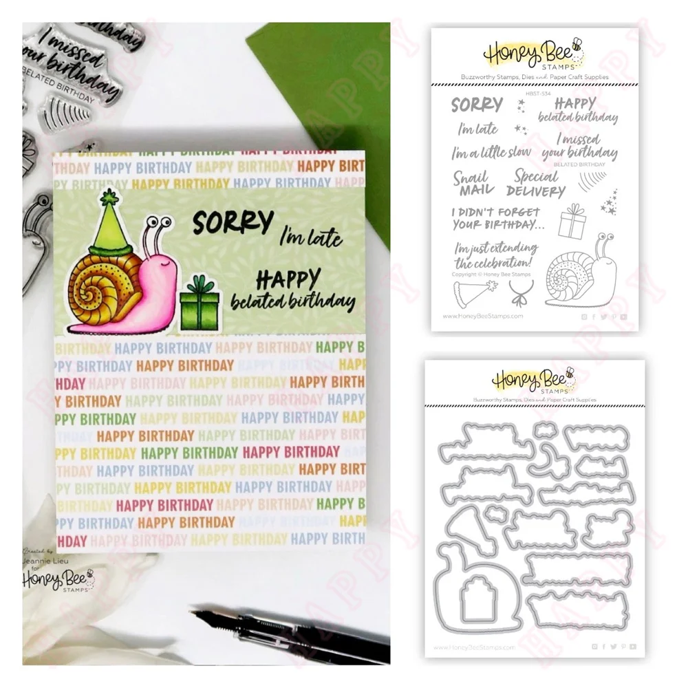 Belated Birthday Metal Cutting Dies Clear Stamps For DIY Scrapbook Album Handmade Paper Card Decoration Craft Bees & Bonnets
Belated Birthday Metal Cutting Dies Clear Stamps For DIY Scrapbook Album Handmade Paper Card Decoration Craft Bees & Bonnets