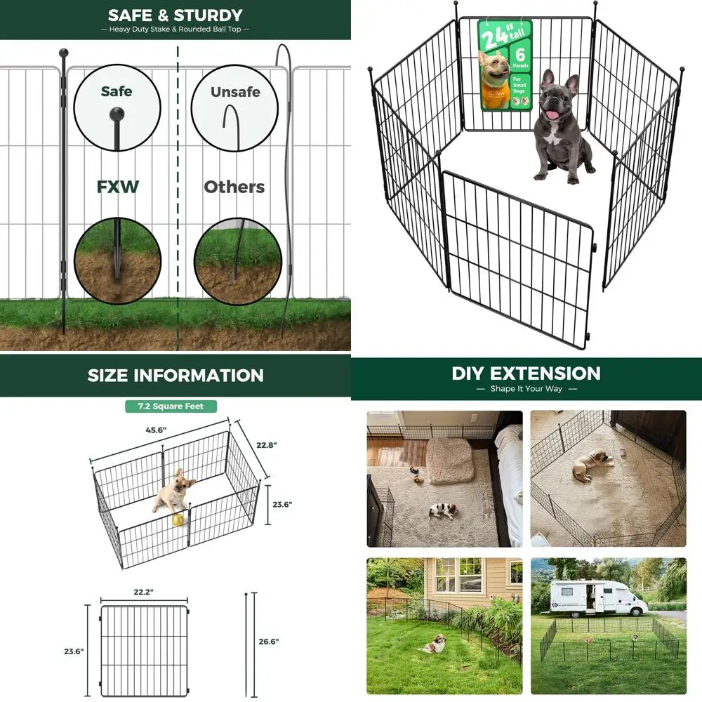 Expandable Portable Dog Playpen for Indoor Exercise, Suitable for Puppies and Small Dogs, 24-inch, 6 Panels
Expandable Portable Dog Playpen for Indoor Exercise, Suitable for Puppies and Small Dogs, 24-inch, 6 Panels