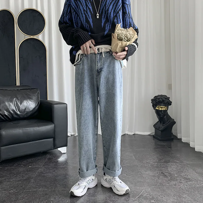 Jeans men's trendy brand loose and versatile straight leg casual wide leg pants for spring and autumn, student long pants
Jeans men's trendy brand loose and versatile straight leg casual wide leg pants for spring and autumn, student long pants