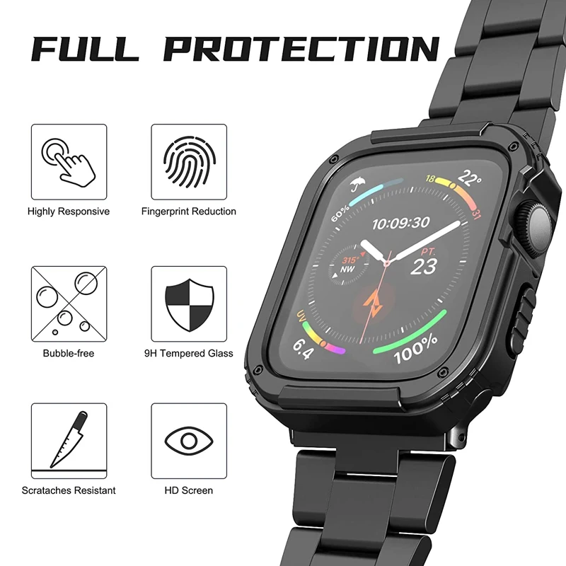 2 в 1 Твердый защитный чехол из ТПУ для Apple Watch 7/6/SE/5/4/3/2/1, закаленное стекло для iWatch 38 мм 41 мм 45 мм 40 мм 44 мм
2 в 1 Твердый защитный чехол из ТПУ для Apple Watch 7/6/SE/5/4/3/2/1, закаленное стекло для iWatch 38 мм 41 мм 45 мм 40 мм 44 мм