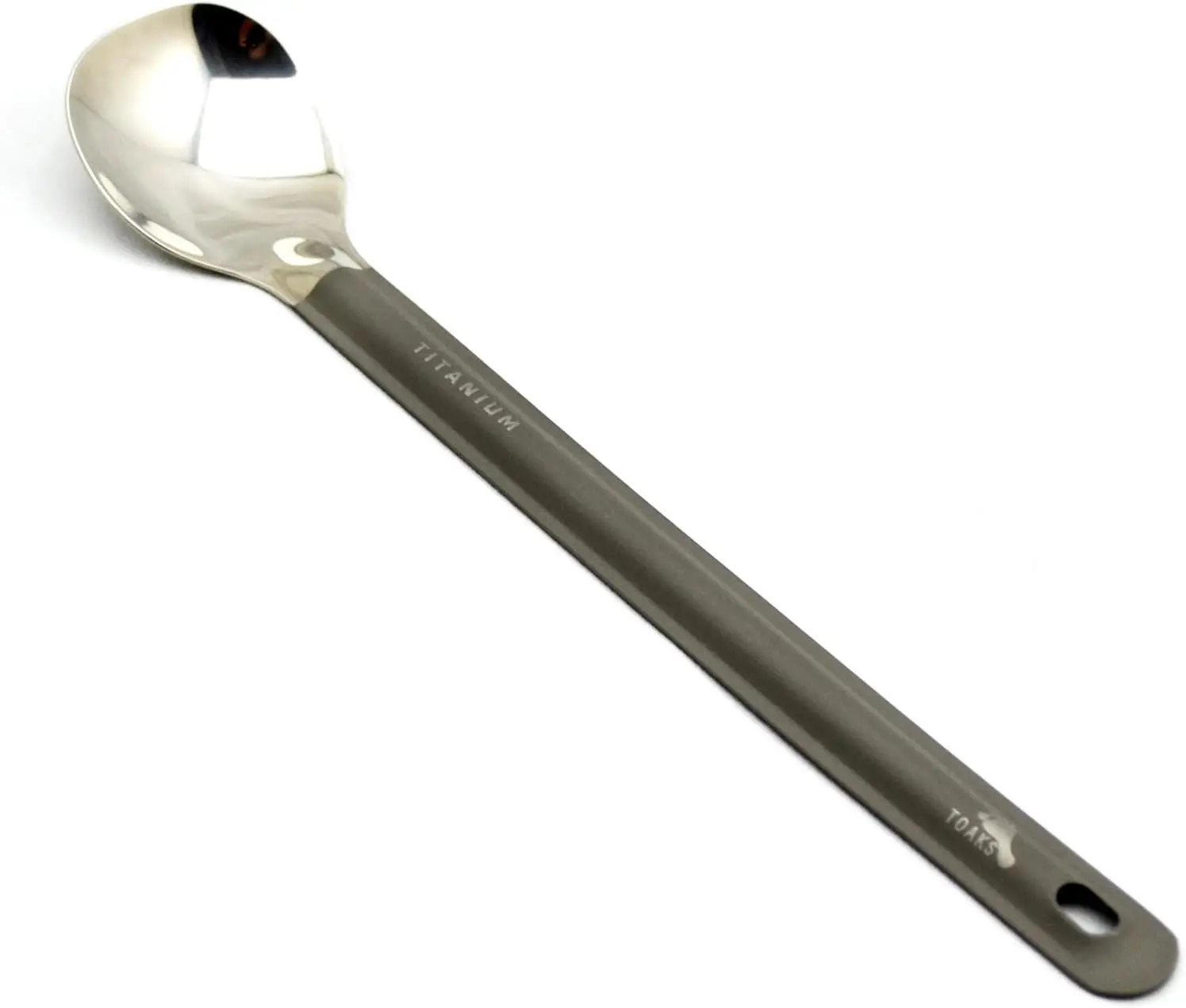 Long Handle Titanium Spoon with Polished Bowl for Camping and Cooking
Long Handle Titanium Spoon with Polished Bowl for Camping and Cooking