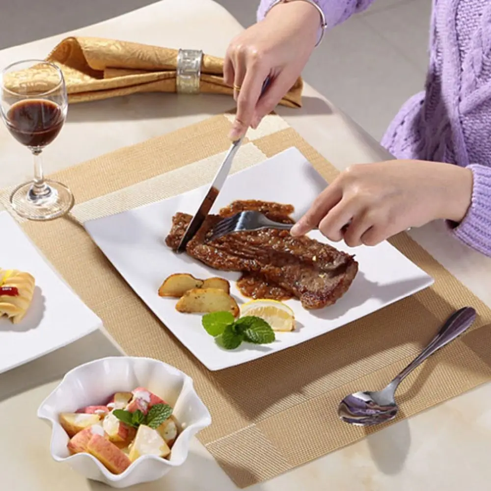 6pcs Durable Waterproof Washable Party Placemat Non Slip Rectangular Dining Table Mat Heat-resistant PVC Bowl Pad Restaurants
6pcs Durable Waterproof Washable Party Placemat Non Slip Rectangular Dining Table Mat Heat-resistant PVC Bowl Pad Restaurants
