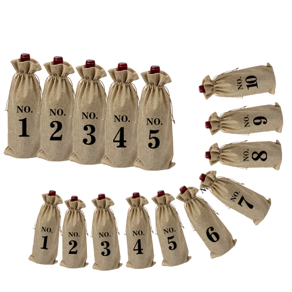 10pcs Wedding Bottle Bags Washable Linen Material Party Decorations Gifts for Friends Families Lovers Christmas
10pcs Wedding Bottle Bags Washable Linen Material Party Decorations Gifts for Friends Families Lovers Christmas