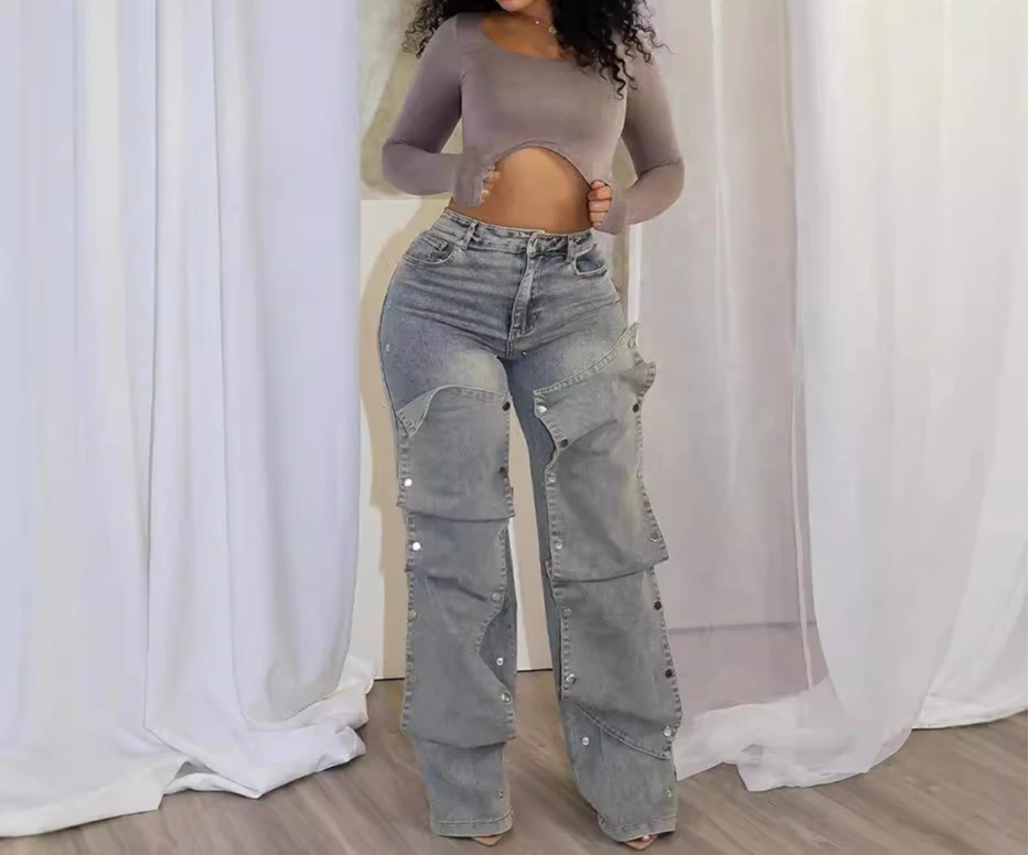 Denim Pants Women Streetwear Straight Leg Elastic Jeans 2025 Autumn Fashionable Versatile Detachable Button High Waist Trousers
Denim Pants Women Streetwear Straight Leg Elastic Jeans 2025 Autumn Fashionable Versatile Detachable Button High Waist Trousers