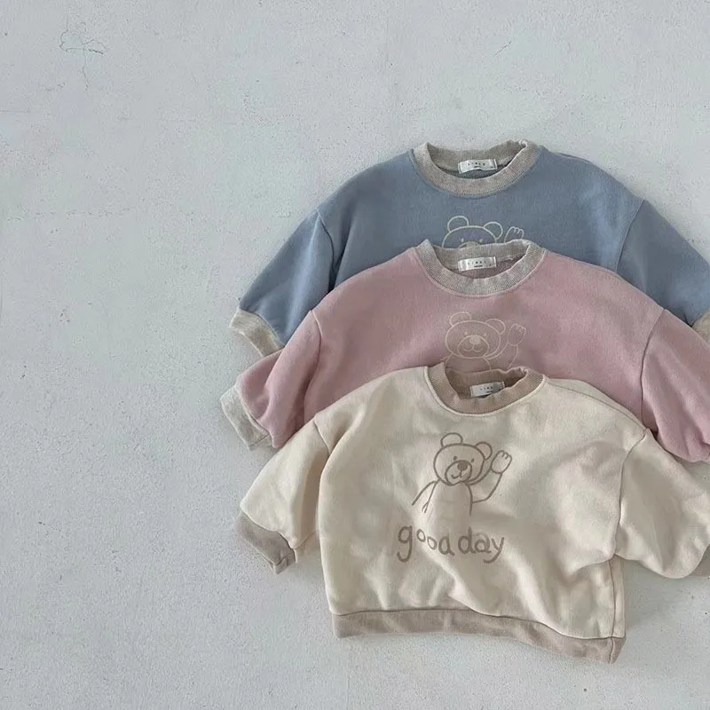 2025 Spring New Baby Cartoon Bear Sweatshirt Cute Infant Boys Long Sleeve Tops Cotton Toddler Boys Loose Casual Pullover Clothes
2025 Spring New Baby Cartoon Bear Sweatshirt Cute Infant Boys Long Sleeve Tops Cotton Toddler Boys Loose Casual Pullover Clothes