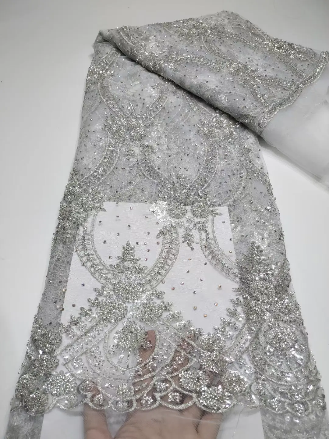 African french net lace fabrics L-1306259 design tulle lace fabric embroidery beads and stones mesh lace for party
African french net lace fabrics L-1306259 design tulle lace fabric embroidery beads and stones mesh lace for party