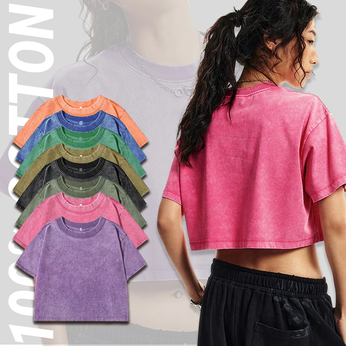 8 Colors Washed Crop T-Shirt Women Summer Cotton Breathable Casual Tee Hip Hop Trendy Clothes New Slimming Y2K Female Top
8 Colors Washed Crop T-Shirt Women Summer Cotton Breathable Casual Tee Hip Hop Trendy Clothes New Slimming Y2K Female Top