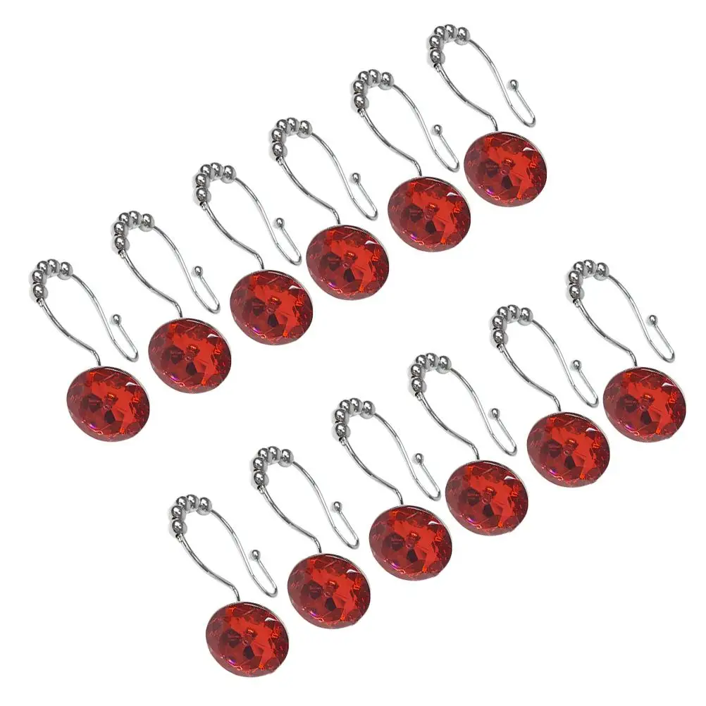 12 PCS Shower Curtain Hooks Heavy Duty Rustproof Decorative Rhinestone Glide Double Hooks for Bath Rings Accessories
12 PCS Shower Curtain Hooks Heavy Duty Rustproof Decorative Rhinestone Glide Double Hooks for Bath Rings Accessories