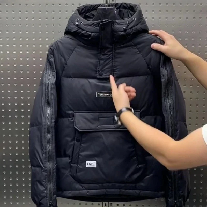 Couples The Same Pullover Cotton-padded Jacket Winter New Zipper Tooling Down Jacket Trend Men's Hooded Short Coat High Quality
Couples The Same Pullover Cotton-padded Jacket Winter New Zipper Tooling Down Jacket Trend Men's Hooded Short Coat High Quality