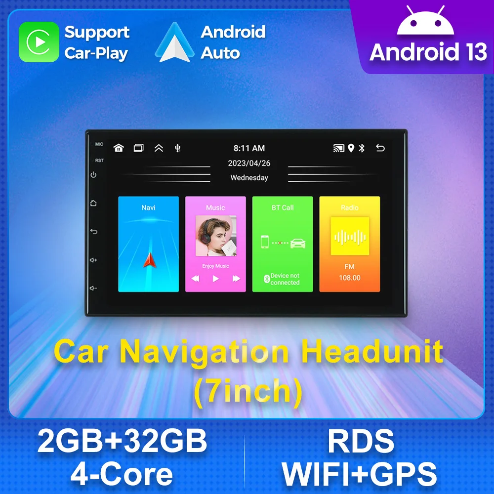 Navifly NEW Android Auto Carplay 7-Inch HD Touch Screen Autoradio Multimedia Player GPS Universal 2Din Car Radio Audio Stereo BT
Navifly NEW Android Auto Carplay 7-Inch HD Touch Screen Autoradio Multimedia Player GPS Universal 2Din Car Radio Audio Stereo BT