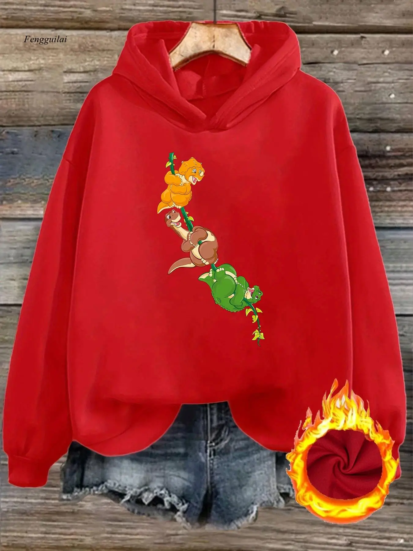 Модная элегантная толстовка с капюшоном в стиле Y2K с принтом трех мультяшных динозавров и зеленой лианой, больших размеров
Модная элегантная толстовка с капюшоном в стиле Y2K с принтом трех мультяшных динозавров и зеленой лианой, больших размеров