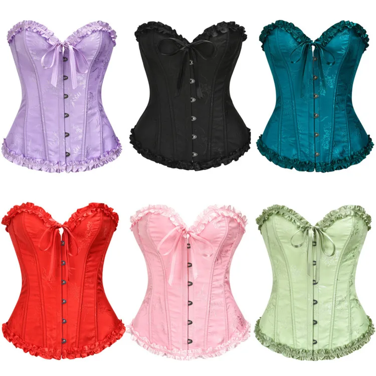 Sexy Push-up Waist Training Corset Floral Brocade Ladies' Lingerie Vintage Multicolored Lace Corset Top Boned Corset Shapewear
Sexy Push-up Waist Training Corset Floral Brocade Ladies' Lingerie Vintage Multicolored Lace Corset Top Boned Corset Shapewear