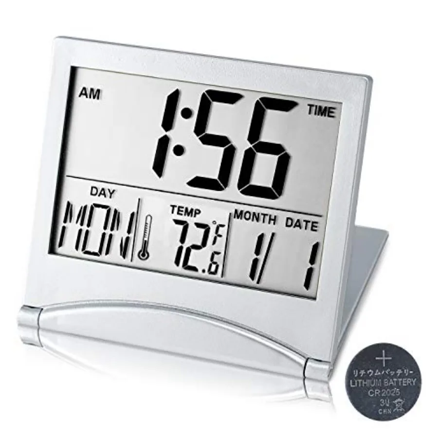 Digital Travel Alarm Clock Battery Operated, Portable Large Number Display Alarm Clock with Temperature, 12/24 H Small Desk Clo
Digital Travel Alarm Clock Battery Operated, Portable Large Number Display Alarm Clock with Temperature, 12/24 H Small Desk Clo