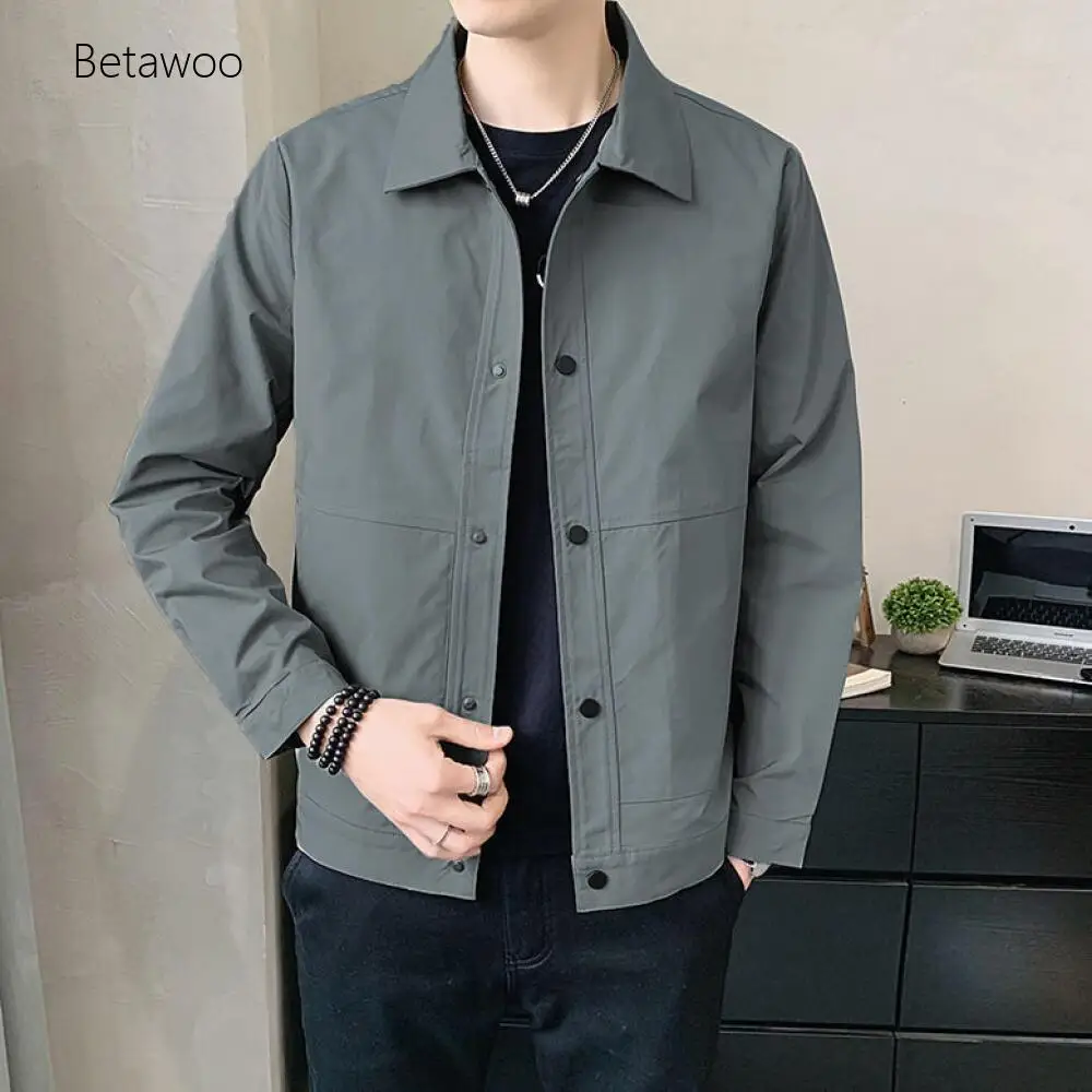 Men's Gray Turn-Down Collar Casual Jacket Button-Up Lightweight Outerwear
Men's Gray Turn-Down Collar Casual Jacket Button-Up Lightweight Outerwear