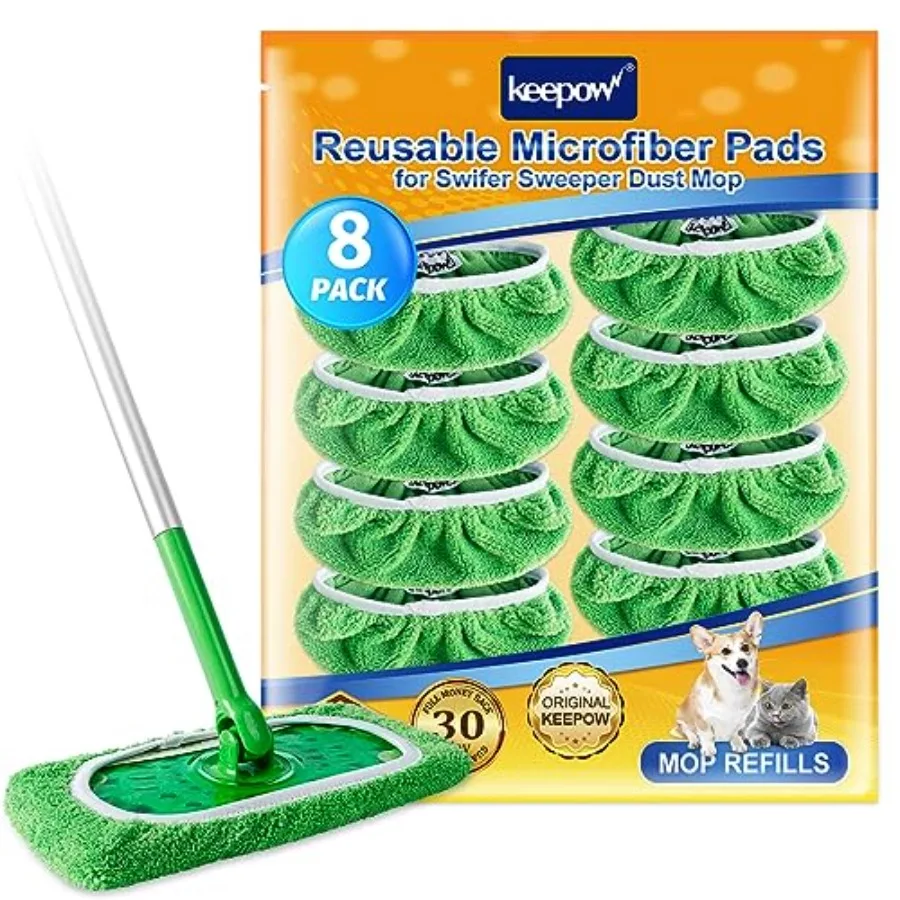 Reusable Mop Pads Compatible with Swiffer Sweeper Mop, Dry Sweeping Cloths for Swiffer Pads, Washable Microfiber Wet Mopping Cl
Reusable Mop Pads Compatible with Swiffer Sweeper Mop, Dry Sweeping Cloths for Swiffer Pads, Washable Microfiber Wet Mopping Cl