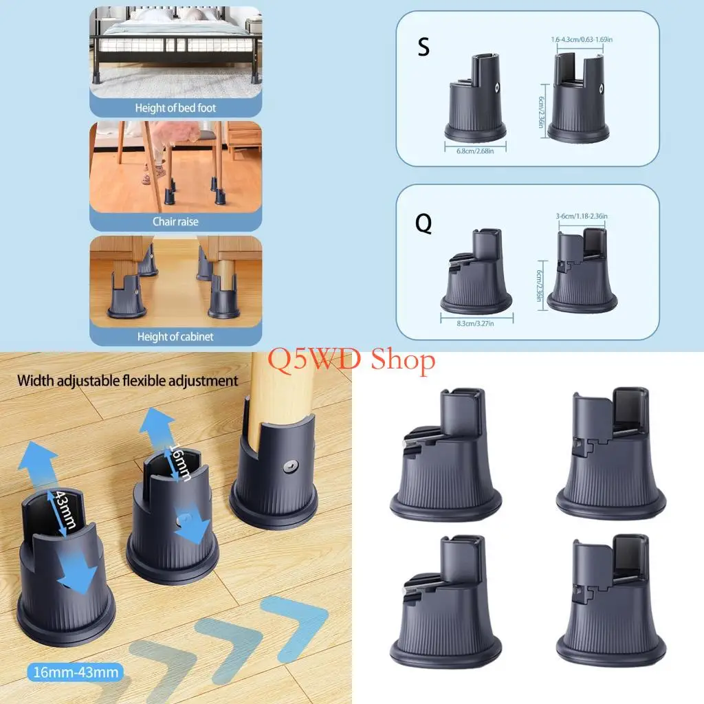 Q5WD 4pcs Moisture Resistant Chair Feet Covers Not Slip Adjust Table Leg Stabilizers
Q5WD 4pcs Moisture Resistant Chair Feet Covers Not Slip Adjust Table Leg Stabilizers