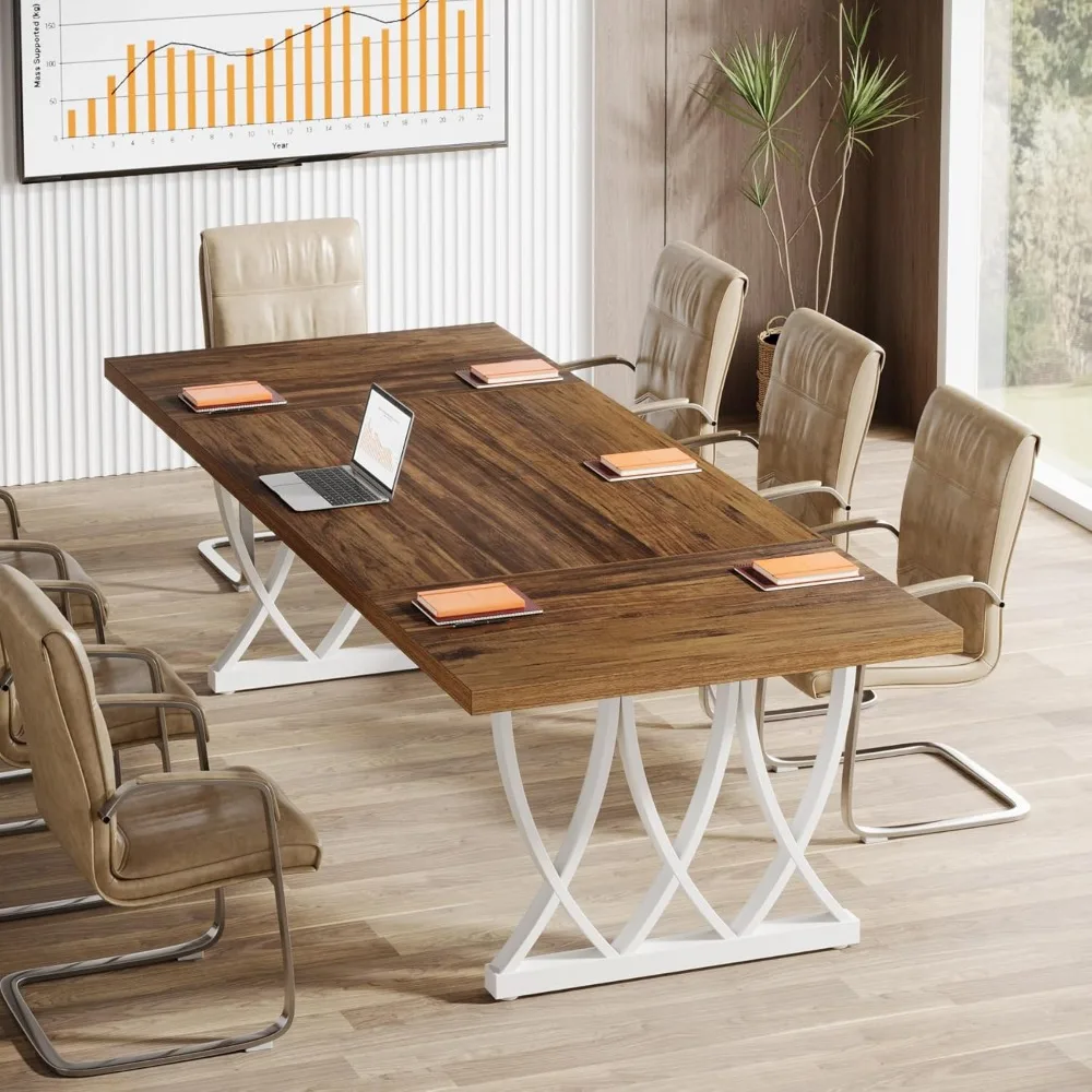6 ft Conference Table for 6-8 People, 70.86-Inch Rectangle Meeting Table with Unique Curved Design
6 ft Conference Table for 6-8 People, 70.86-Inch Rectangle Meeting Table with Unique Curved Design
