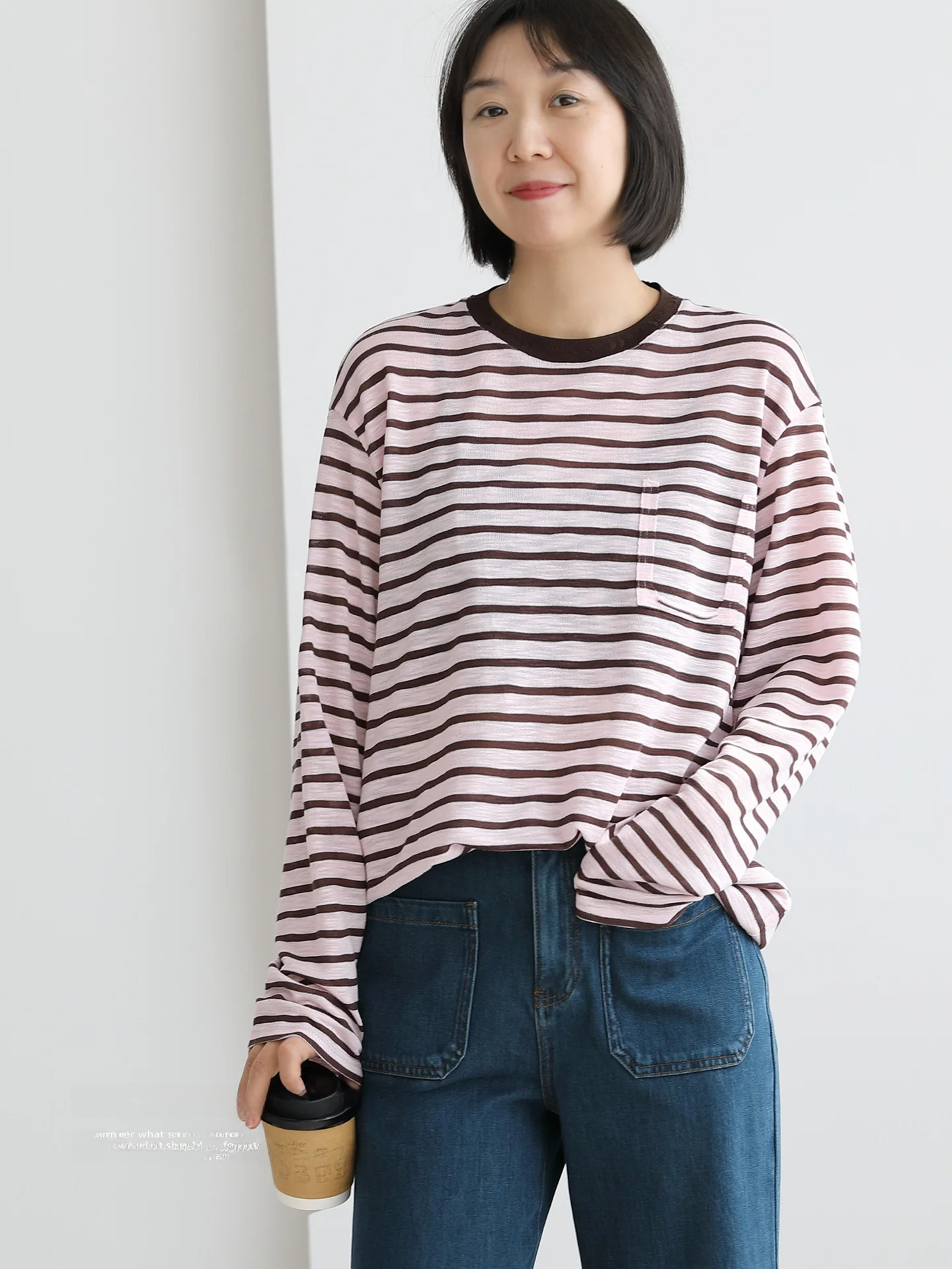 Simple Oversize Striped Knitwear Long Sleeve round Neck Sun Protection T-Shirt Soft Viscose Polyester Blend Comfortable Fit
Simple Oversize Striped Knitwear Long Sleeve round Neck Sun Protection T-Shirt Soft Viscose Polyester Blend Comfortable Fit