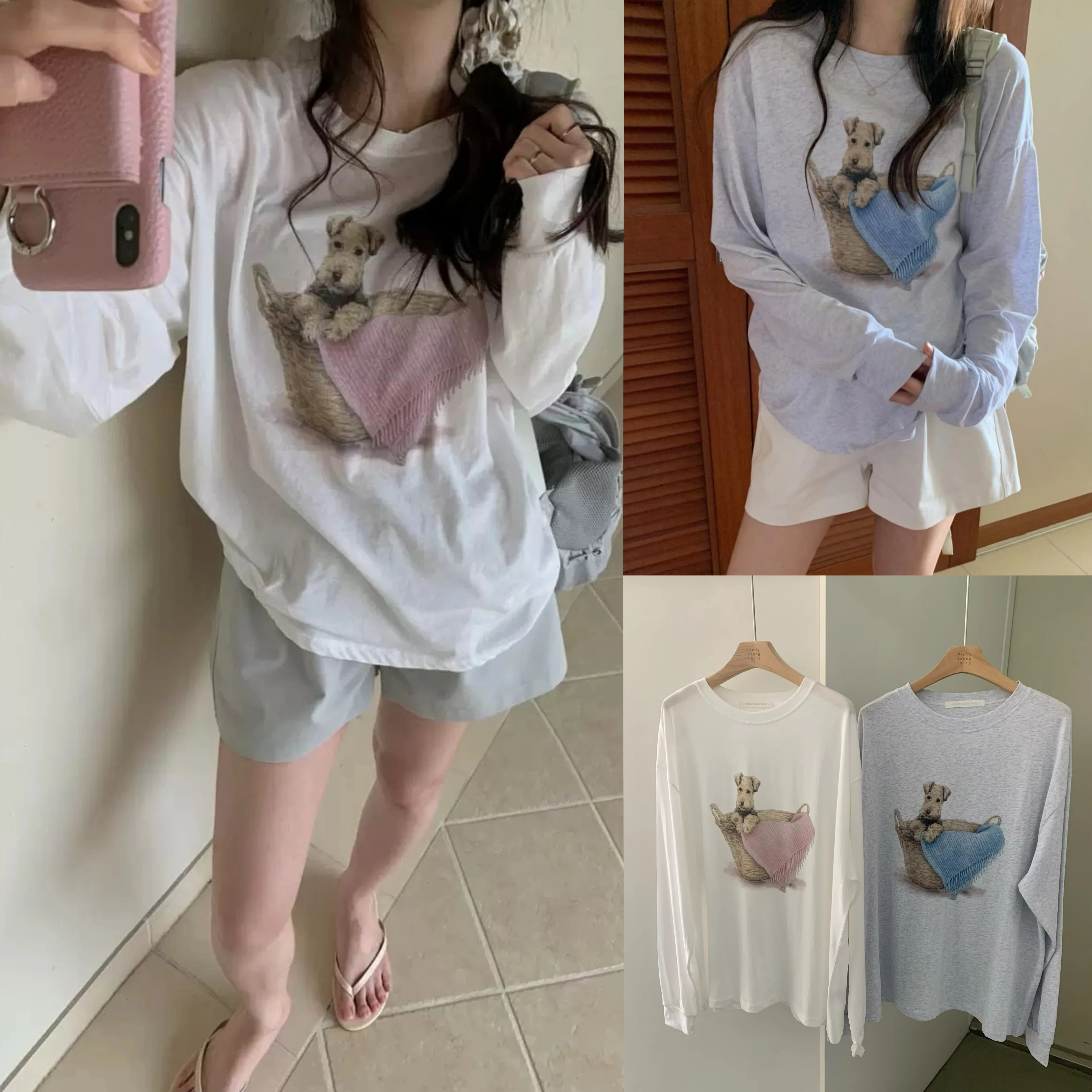 East Gate Pyt Cute Little Dog Print Loose round Neck Long Sleeve Lightweight Sun Protection T-Shirt Women's Casual Style Top
East Gate Pyt Cute Little Dog Print Loose round Neck Long Sleeve Lightweight Sun Protection T-Shirt Women's Casual Style Top