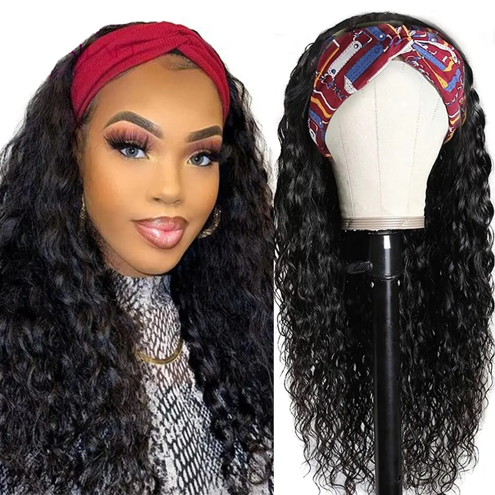Headband Wig Human Hair Curly Machine Made Brazilian Remy 100% Human Hair Wigs For Women Water Wave Headband Wig 180% Density
Headband Wig Human Hair Curly Machine Made Brazilian Remy 100% Human Hair Wigs For Women Water Wave Headband Wig 180% Density