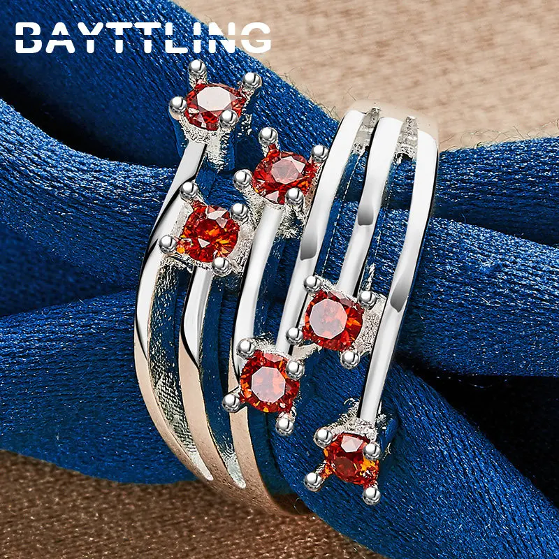 2024 New 925 Sterling Silver Ring Exquisite Multi-Layered Red Zircon Ring For Fashion Women Wedding Gifts Jewelry Accessories
2024 New 925 Sterling Silver Ring Exquisite Multi-Layered Red Zircon Ring For Fashion Women Wedding Gifts Jewelry Accessories