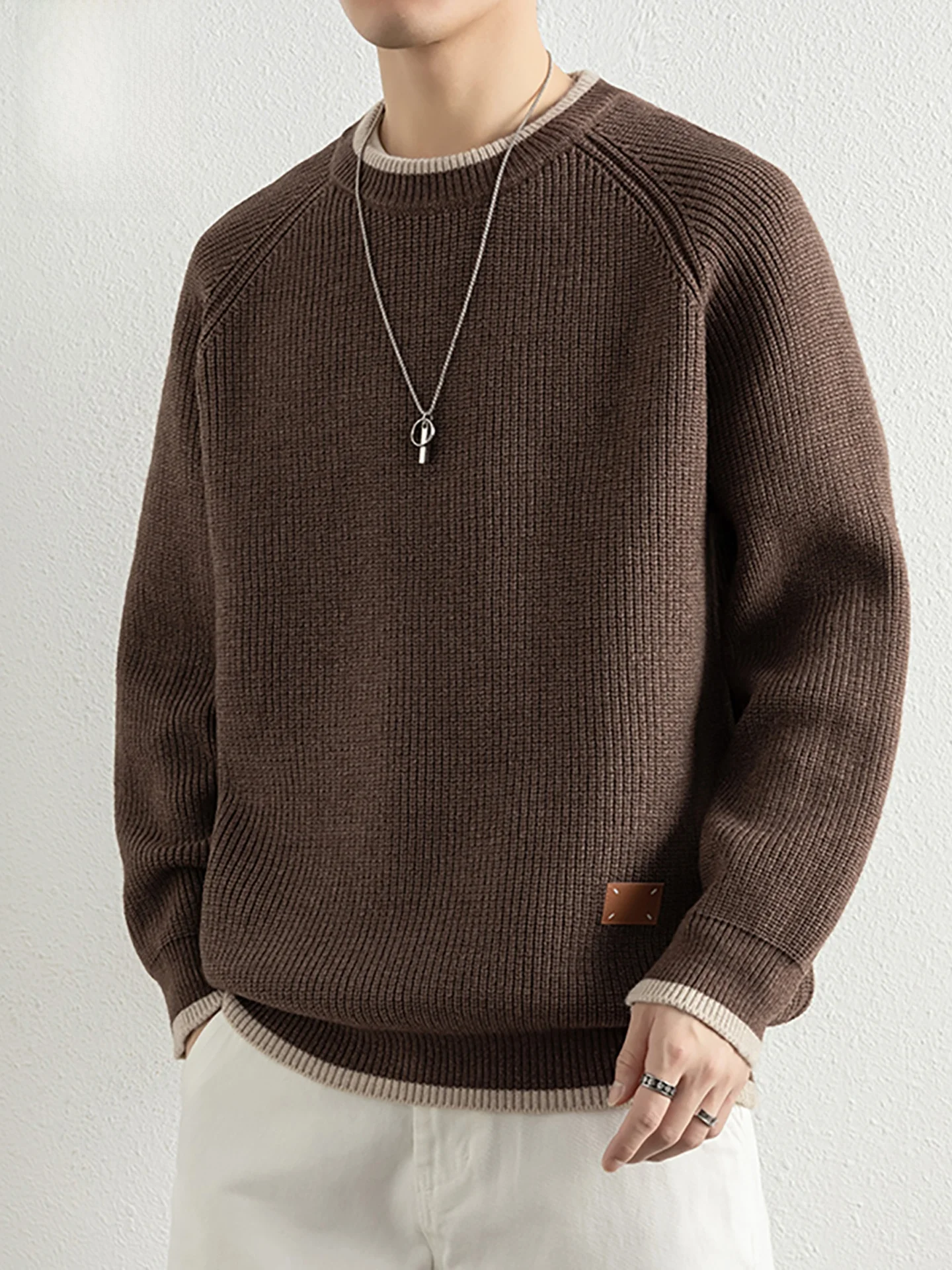 Men's round Ne Knitted Sweater Thiened Casual Loose Fit Warmth Autumn Winter Pullover Lazy Sle Color Blo Design
Men's round Ne Knitted Sweater Thiened Casual Loose Fit Warmth Autumn Winter Pullover Lazy Sle Color Blo Design