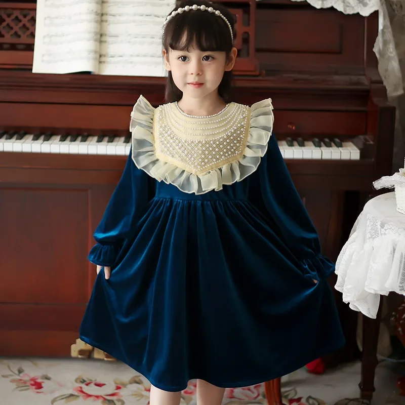 Girls Dress Velvet Dress 2023 Autumn and Winter New Children Solid Skirt Girl Baby Long Sleeve Pearl Princess Dress Girl Clothes
Girls Dress Velvet Dress 2023 Autumn and Winter New Children Solid Skirt Girl Baby Long Sleeve Pearl Princess Dress Girl Clothes