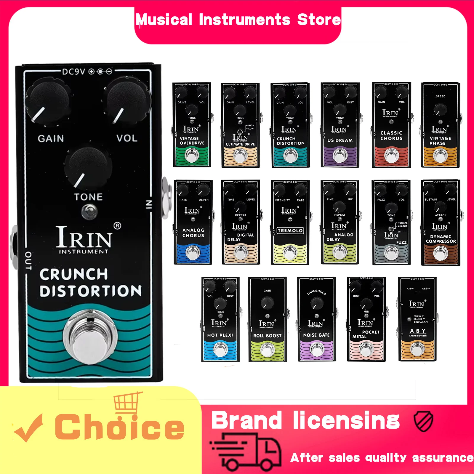 Электрогитарная педаль эффектов IRIN: компрессия, овердрайв, дисторшн, хорус, дилэй. Педаль с функцией True Bypass. Аксессуары для гитары.
Электрогитарная педаль эффектов IRIN: компрессия, овердрайв, дисторшн, хорус, дилэй. Педаль с функцией True Bypass. Аксессуары для гитары.